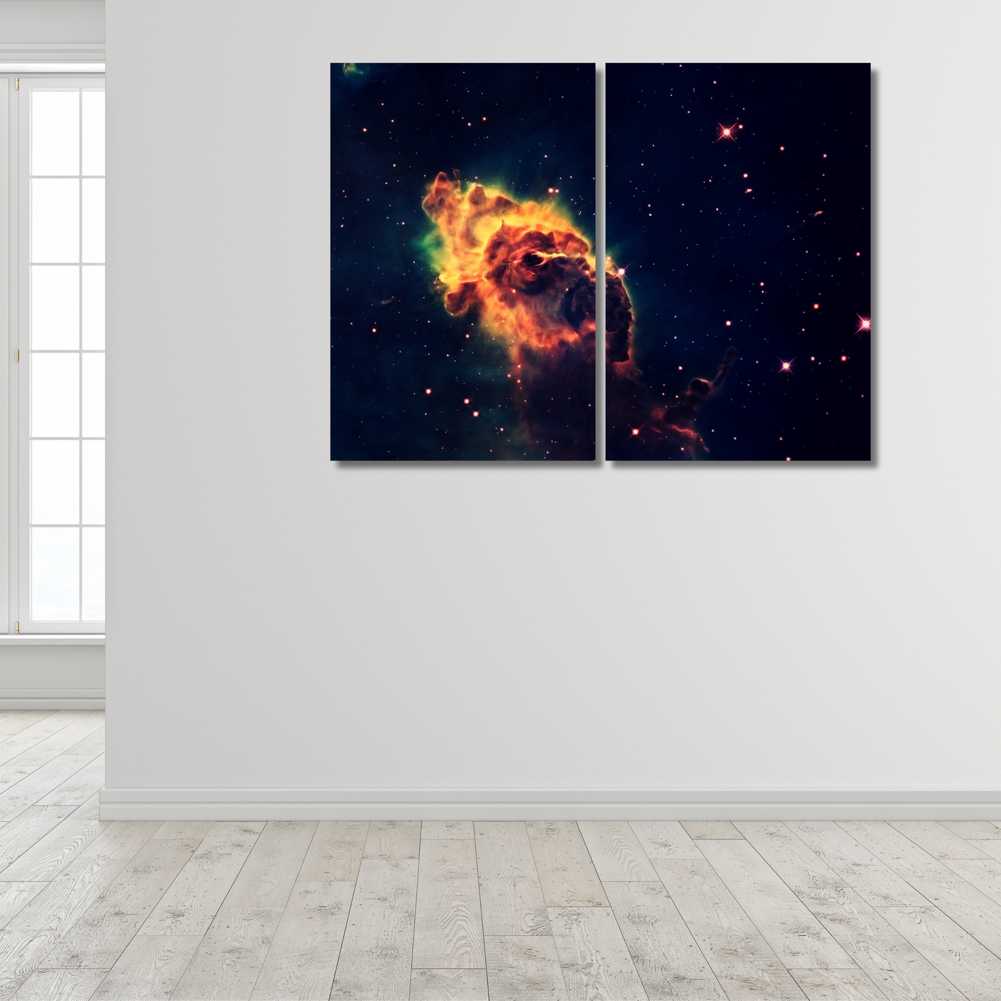 Cosmic Birth: Vibrant Pillars of Creation Nebula - Premium Metal Poster