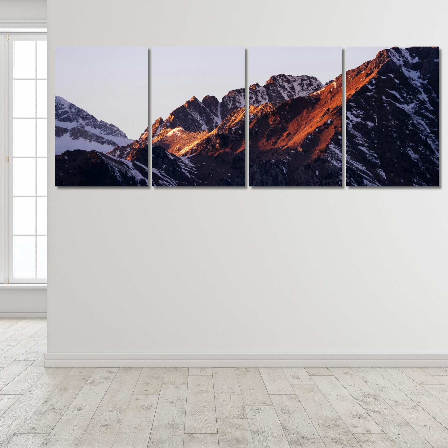 Golden Peak: Alpine Glow: - Premium Metal Poster