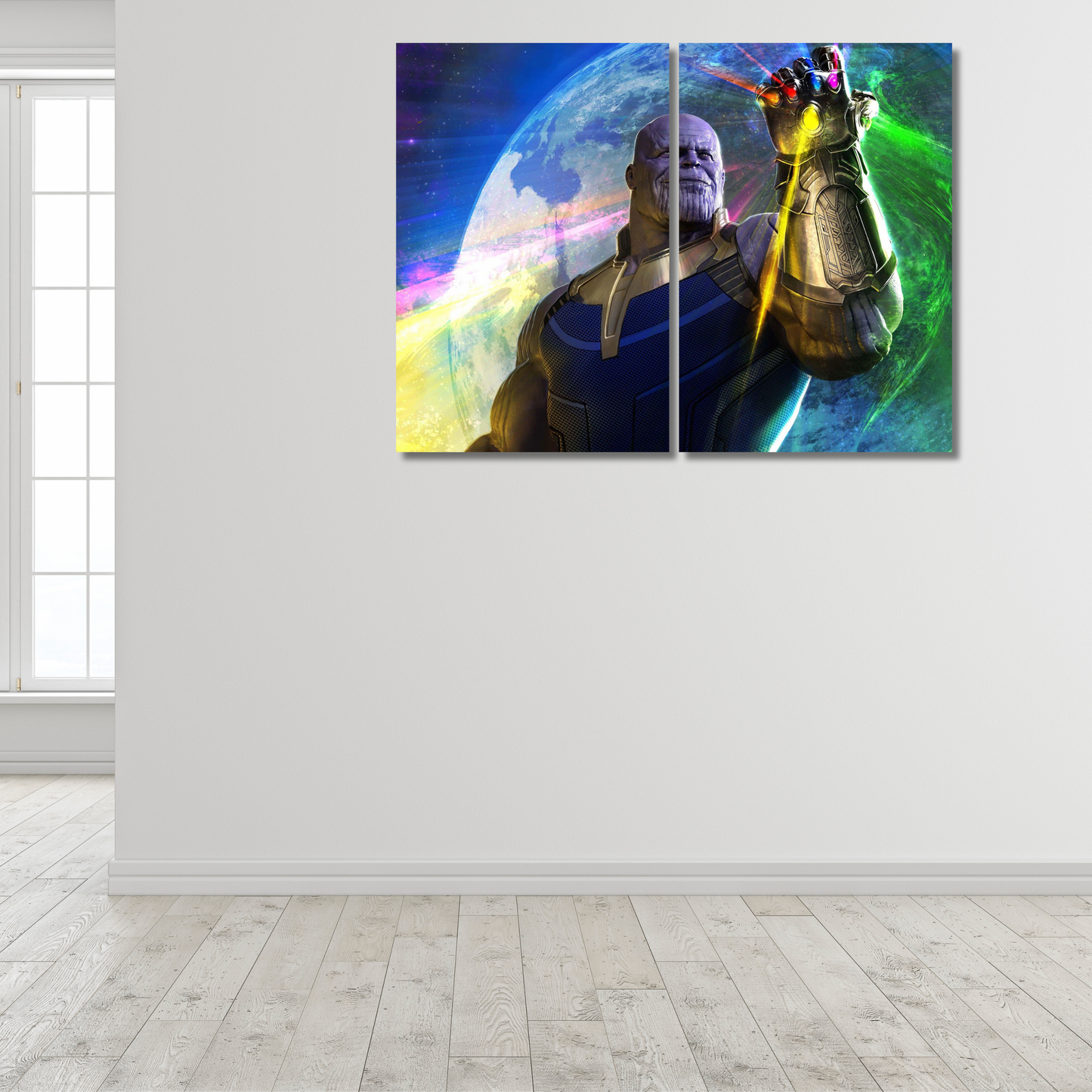 Inevitable Power: Thanos Infinity Gauntlet Cosmic Wall - Premium Metal Poster