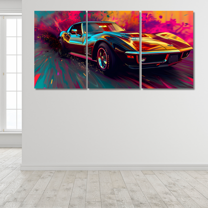 Cyber-Abstract Muscle Car - Premium Metal Poster