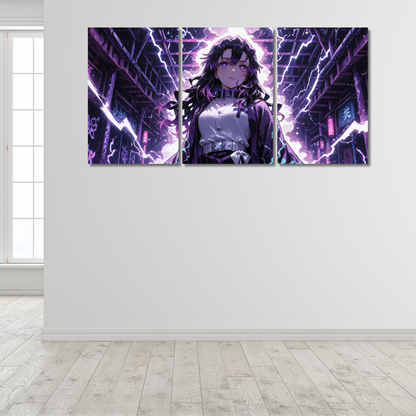 Voltage Goddess: Purple Lightning Anime - Premium Metal Poster