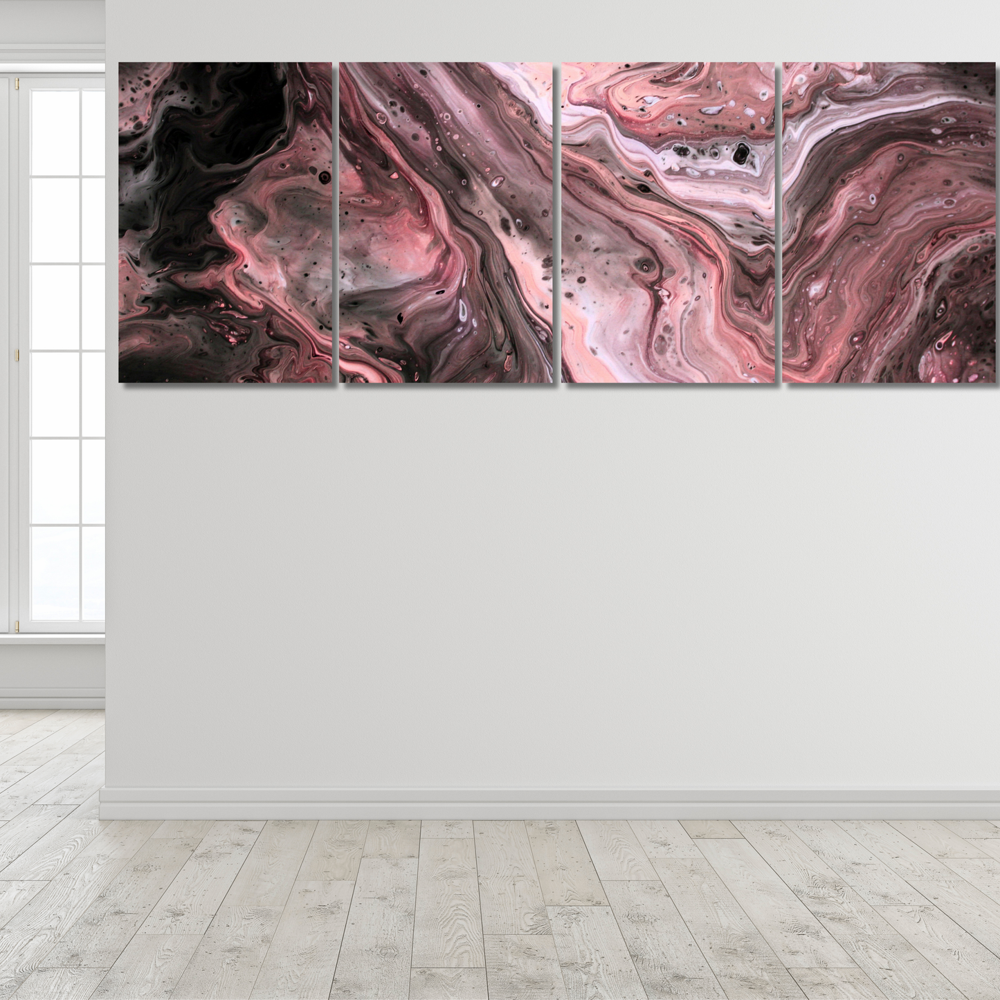 Ethereal Flow: Crimson - Premium Metal Poster