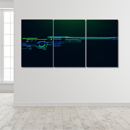 AWM Neon Prism: 3-Panel - Premium Metal Poster