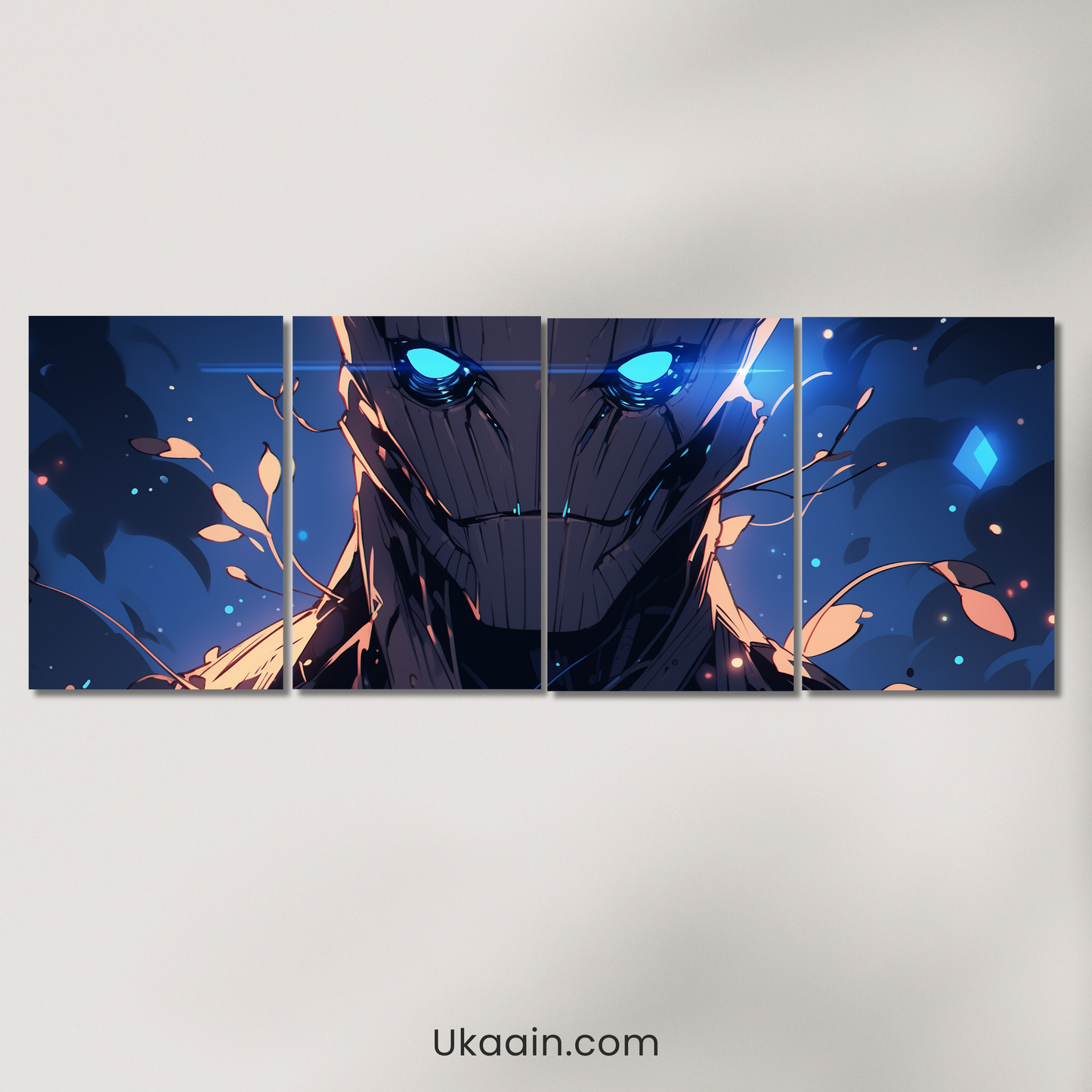 (Blue-Eyed Creature): "Azure Core: Sentinel - Premium Metal Poster