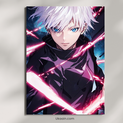 Celestial Six Eyes Burst - Premium Metal Poster