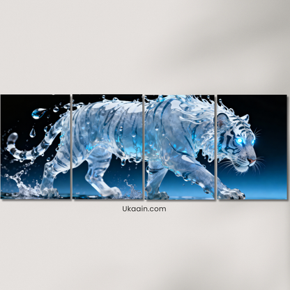 Aqua-Glacial Tiger: Crystal - Premium Metal Poster