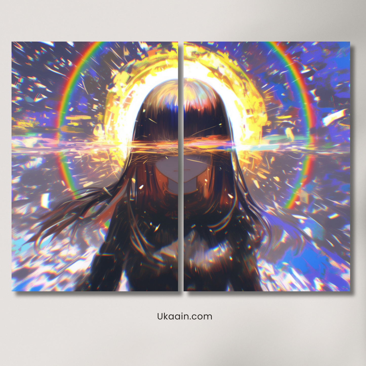 Celestial Prism: The Ethereal Awakening - Premium Metal Poster