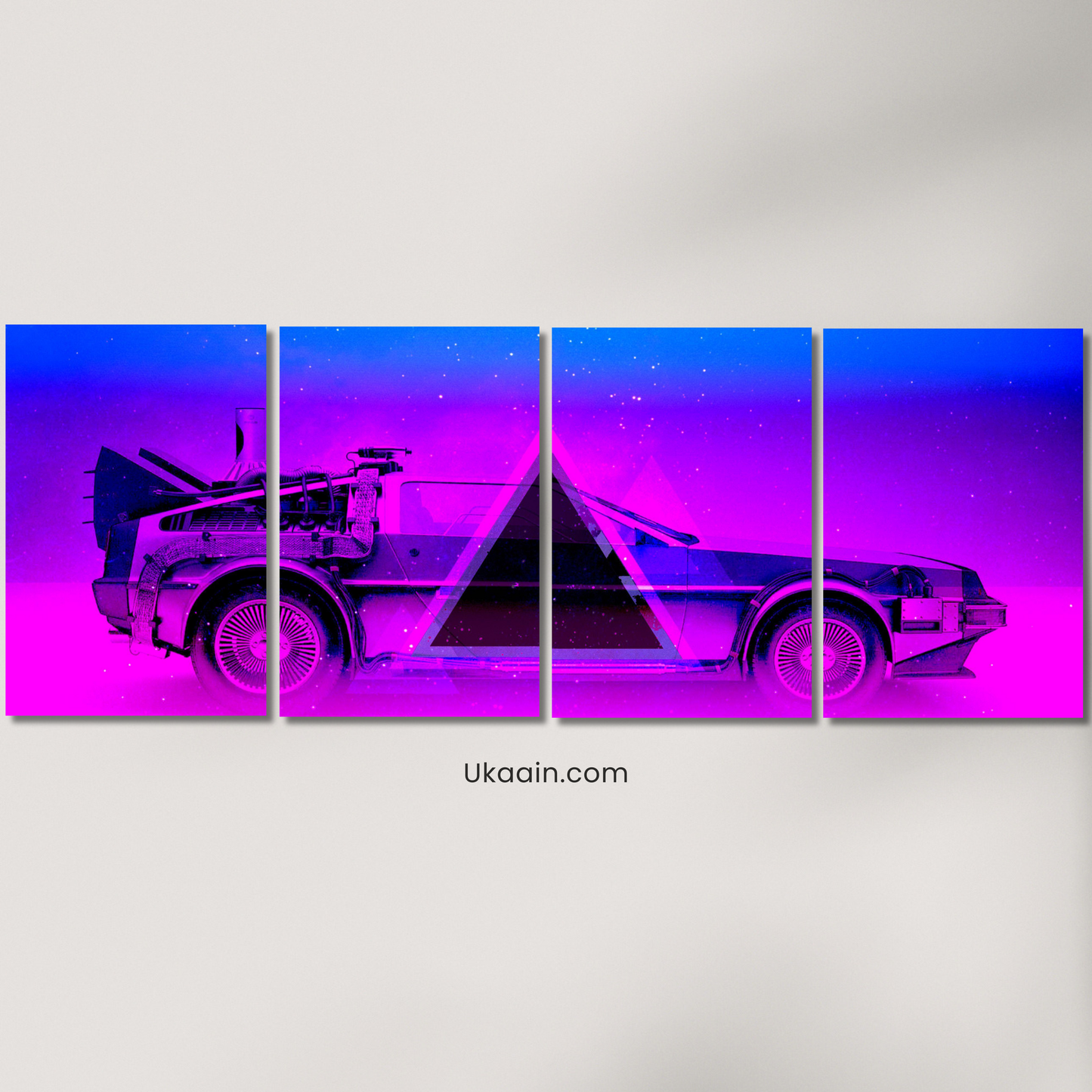 Retrowave DeLorean - Premium Metal Poster