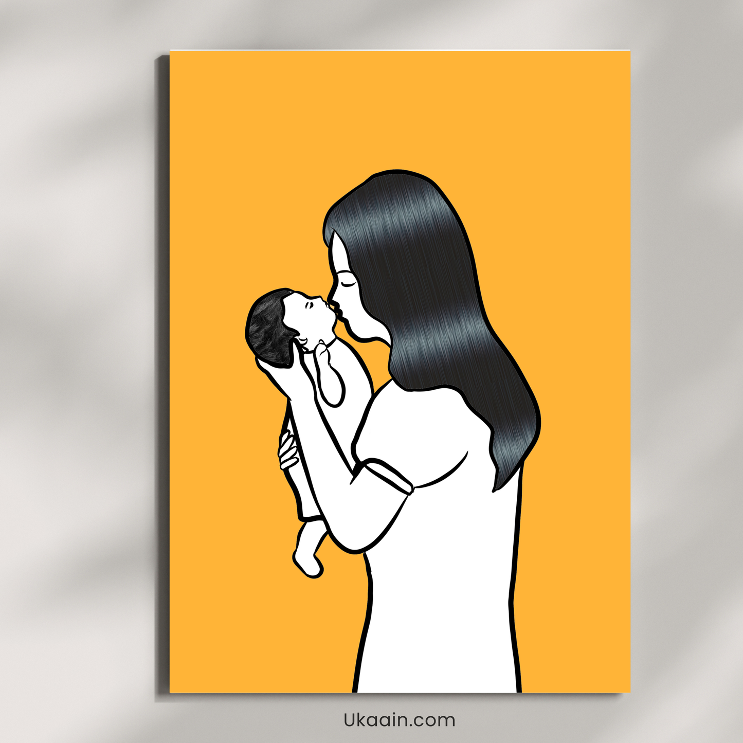 The Purest Bond in a Golden Embrace - Premium Metal Poster