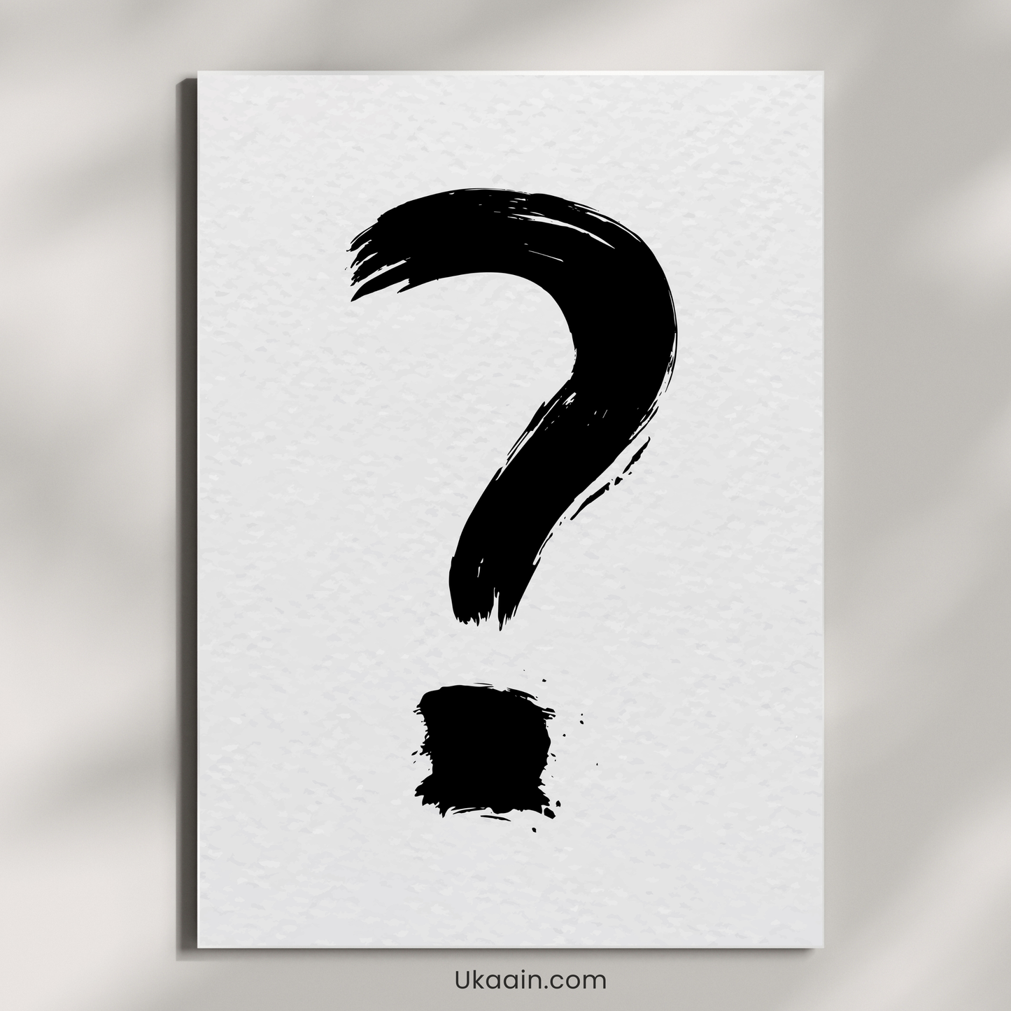"Enigma Ink: Bold Minimalist Question Mark" - Premium Metal Poster