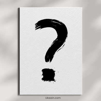 "Enigma Ink: Bold Minimalist Question Mark" - Premium Metal Poster