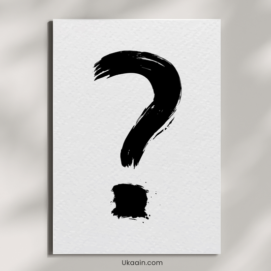 "Enigma Ink: Bold Minimalist Question Mark" - Premium Metal Poster