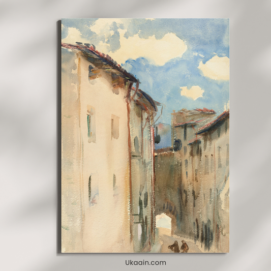 Rustic Italian Alley - Premium Metal Poster