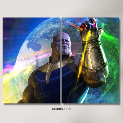 Inevitable Power: Thanos Infinity Gauntlet Cosmic Wall - Premium Metal Poster