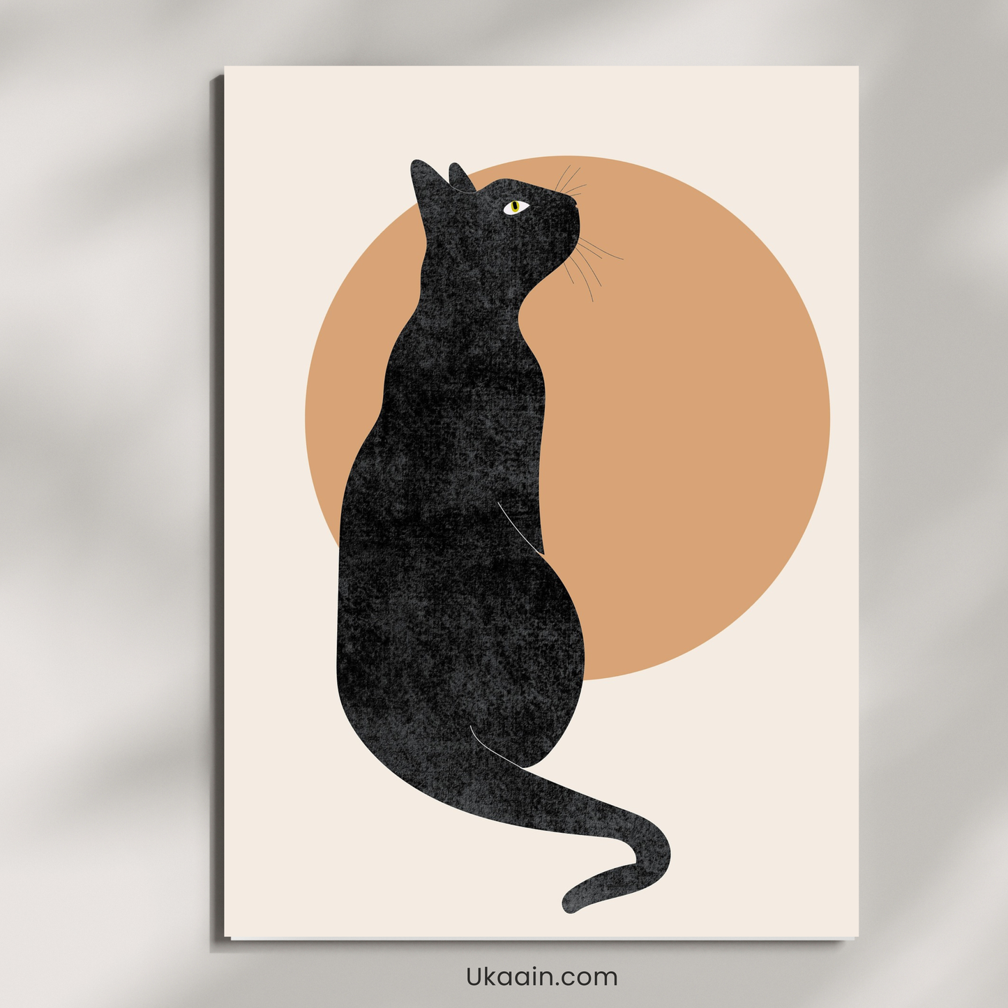The Midnight Silhouette: Lunar Feline - Premium Metal Poster