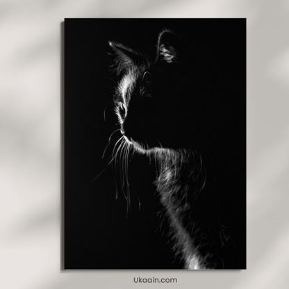The Velvet Silhouette of a Midnight Predator: - Premium Metal Poster