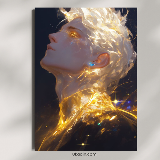 "Luminous Crown: The Gilded Spirit Masterpiece" - Premium Metal Poster