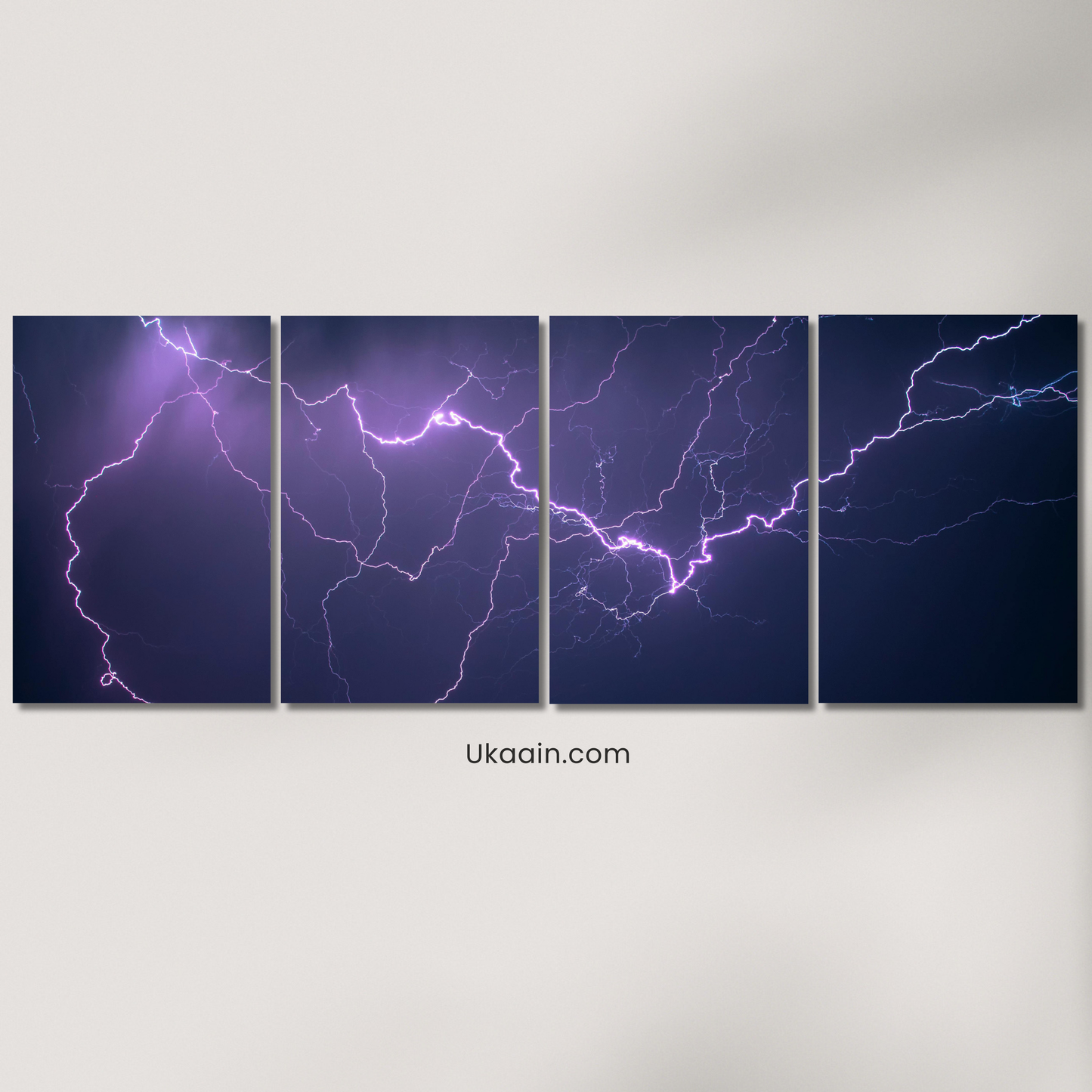 Purple Thunderstrike: Electric Storm - Premium Metal Poster