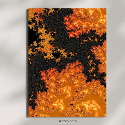 Molten Core: Abstract Lava Fractal Flow - Premium Metal Poster