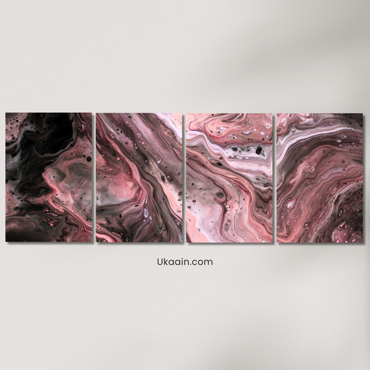 Ethereal Flow: Crimson - Premium Metal Poster