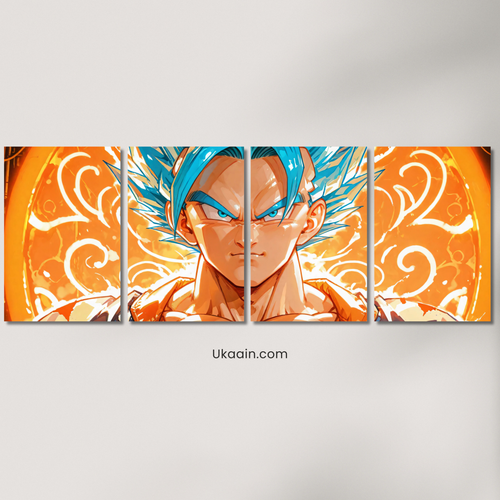 Super Saiyan Azure: Solar Flare Edition - Premium Metal Poster