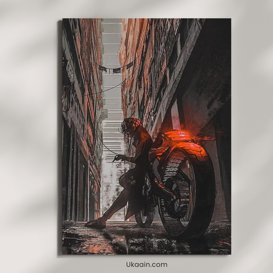 Echoes of the Neon Underground - Premium Metal Poster