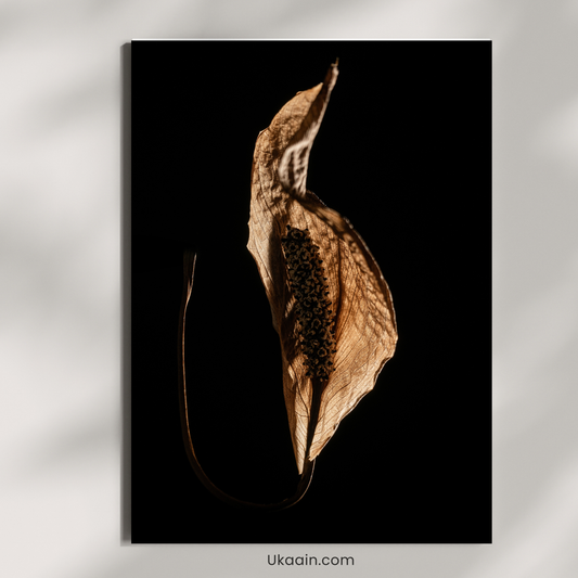 The Golden Wither: Botanical Noir - Premium Metal Poster