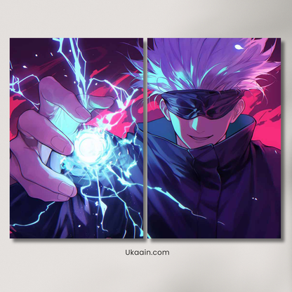 Satoru Gojo: Hollow Technique Blue Power - Premium Metal Poster