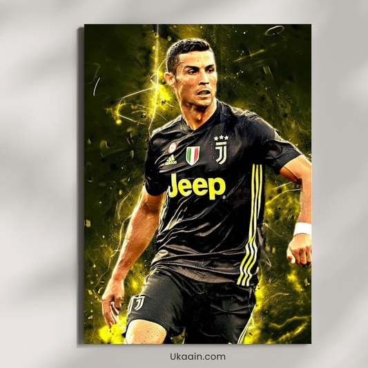 ( Cristiano Ronaldo ) The Golden Strike of a Global Icon - Premium Metal Poster