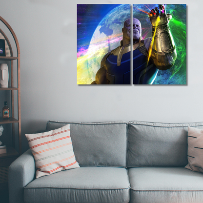 Inevitable Power: Thanos Infinity Gauntlet Cosmic Wall - Premium Metal Poster