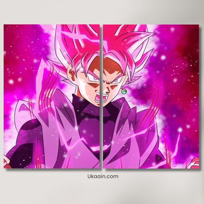 Goku Black: The Divine Rosé Wrath - Premium Metal Poster