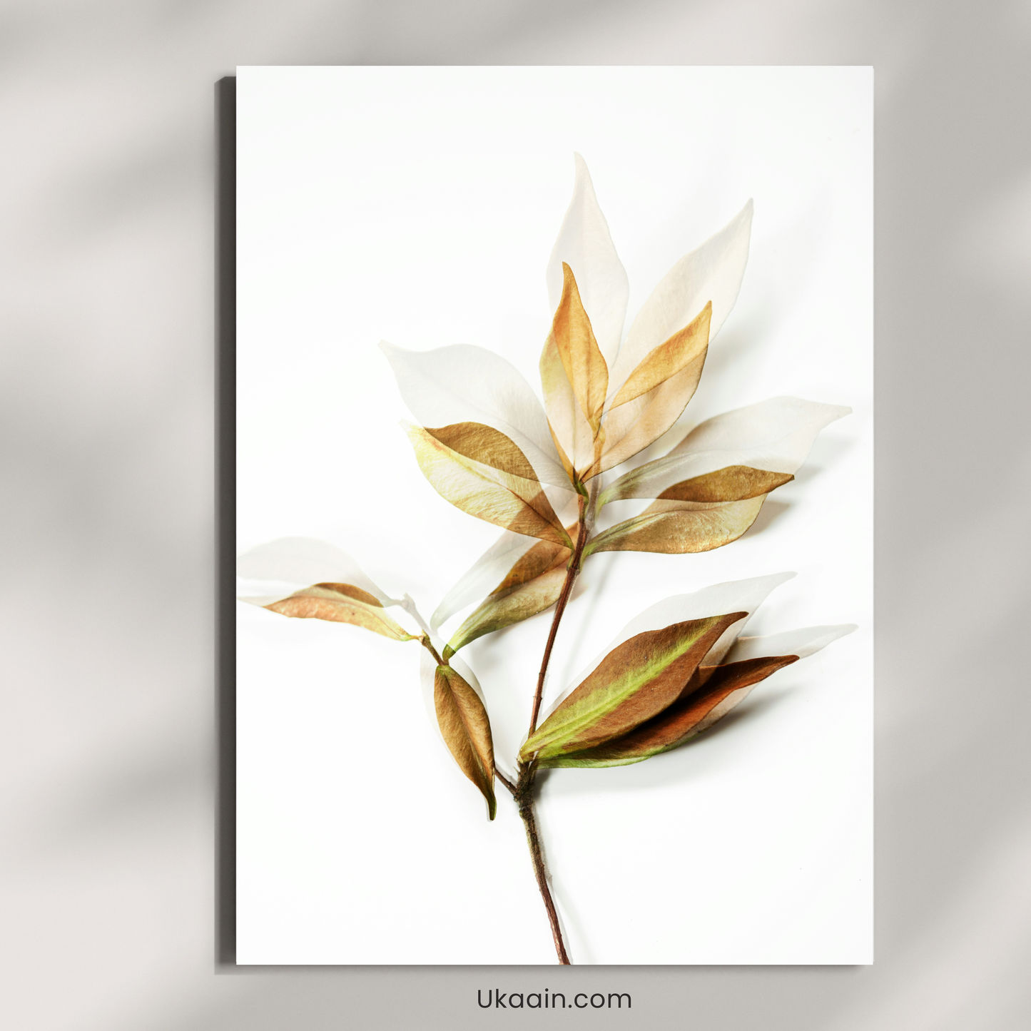 The Ethereal Glow of Golden Leaves - Premium Metal Poster