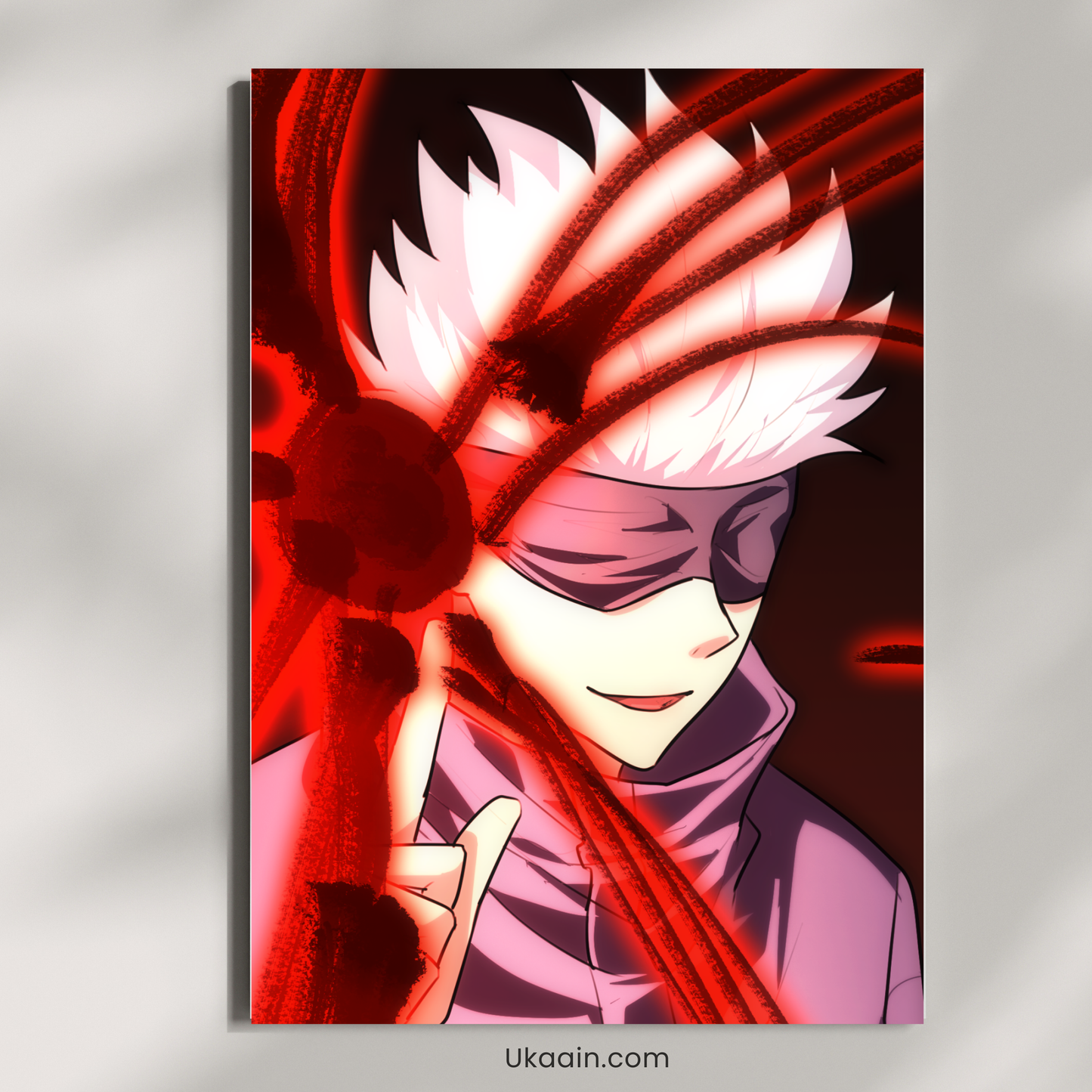 Cursed Technique Red: Gojo Satoru Convergence - Premium Metal Poster