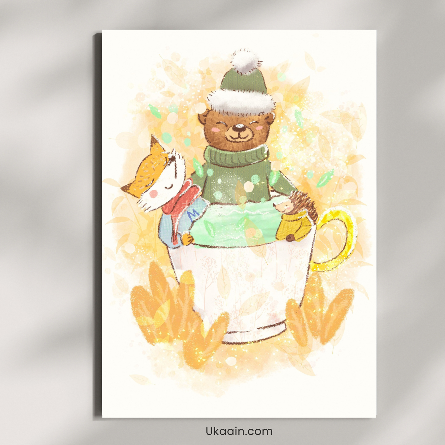 A Cozy Cup of Winter Friendships - Premium Metal Poster