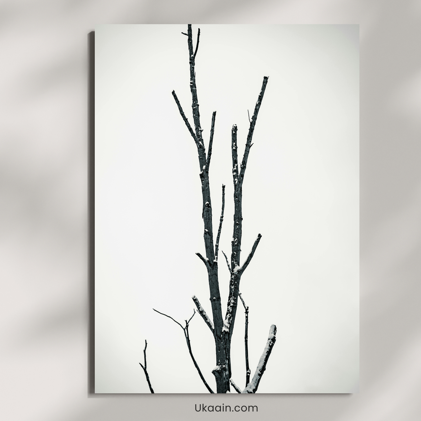 The Silent Resilience of a Frozen Branch - Premium Metal Poster