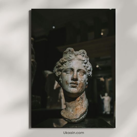 Eternal Grace: Vintage Grecian Sculpture - Premium Metal Poster