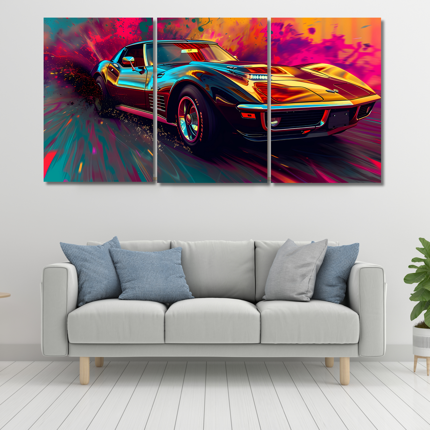 Cyber-Abstract Muscle Car - Premium Metal Poster
