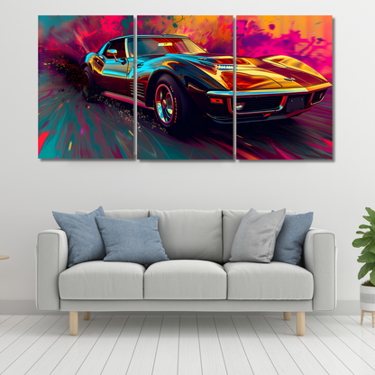 Cyber-Abstract Muscle Car - Premium Metal Poster