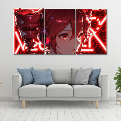 Scarlet Cyber-Girl: Anime - Premium Metal Poster