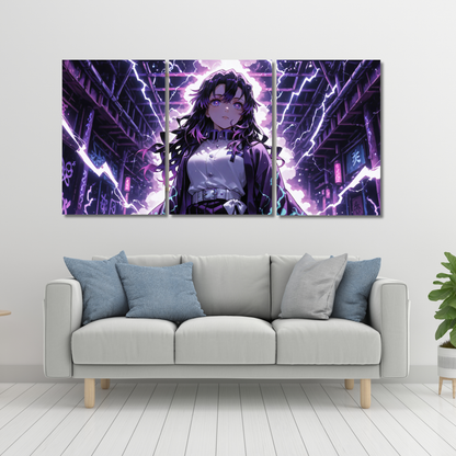 Voltage Goddess: Purple Lightning Anime - Premium Metal Poster