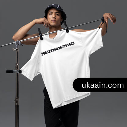 Premium Numnbers Oversized White T-Shirt