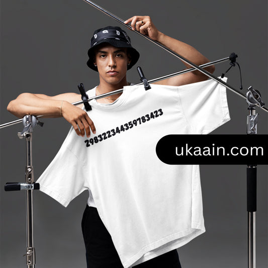 Premium Numnbers Oversized White T-Shirt