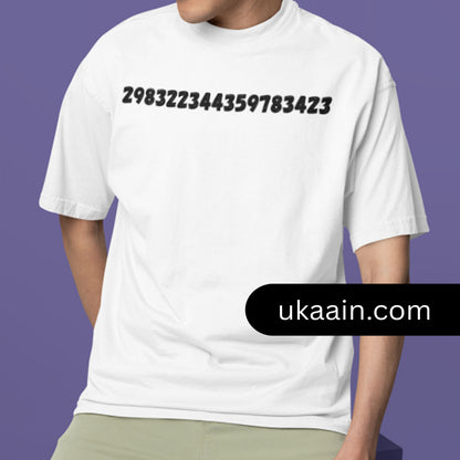 Premium Numnbers Oversized White T-Shirt